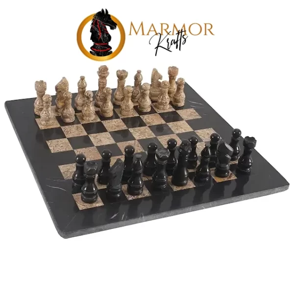 Black and Coral Chess Set