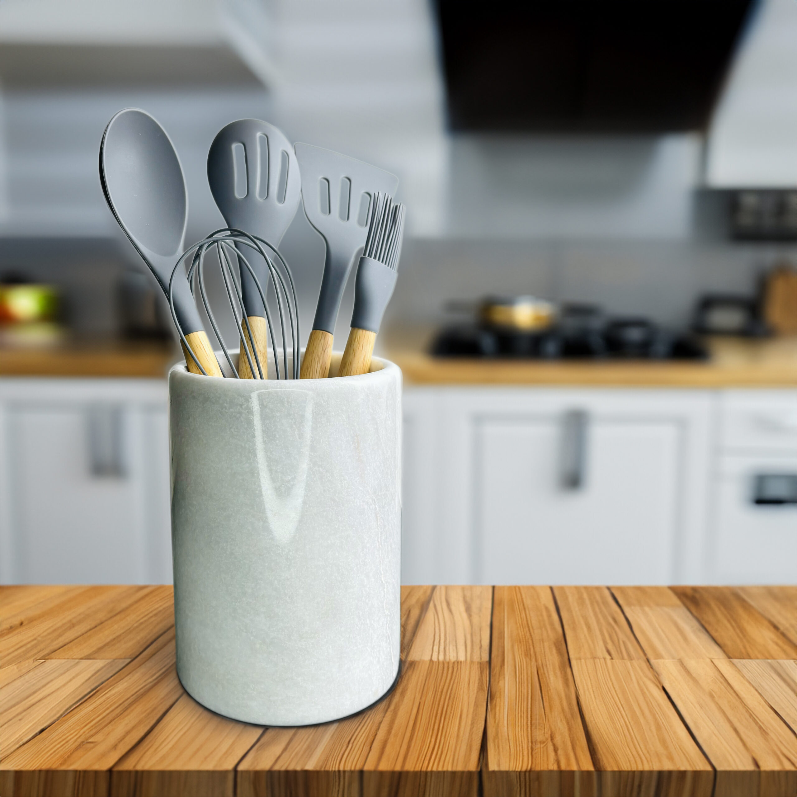 handmade marble utensil holder