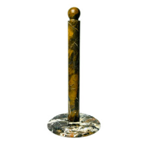Handmade Marble Kitchen Paper Towel Holder - Black & Gold