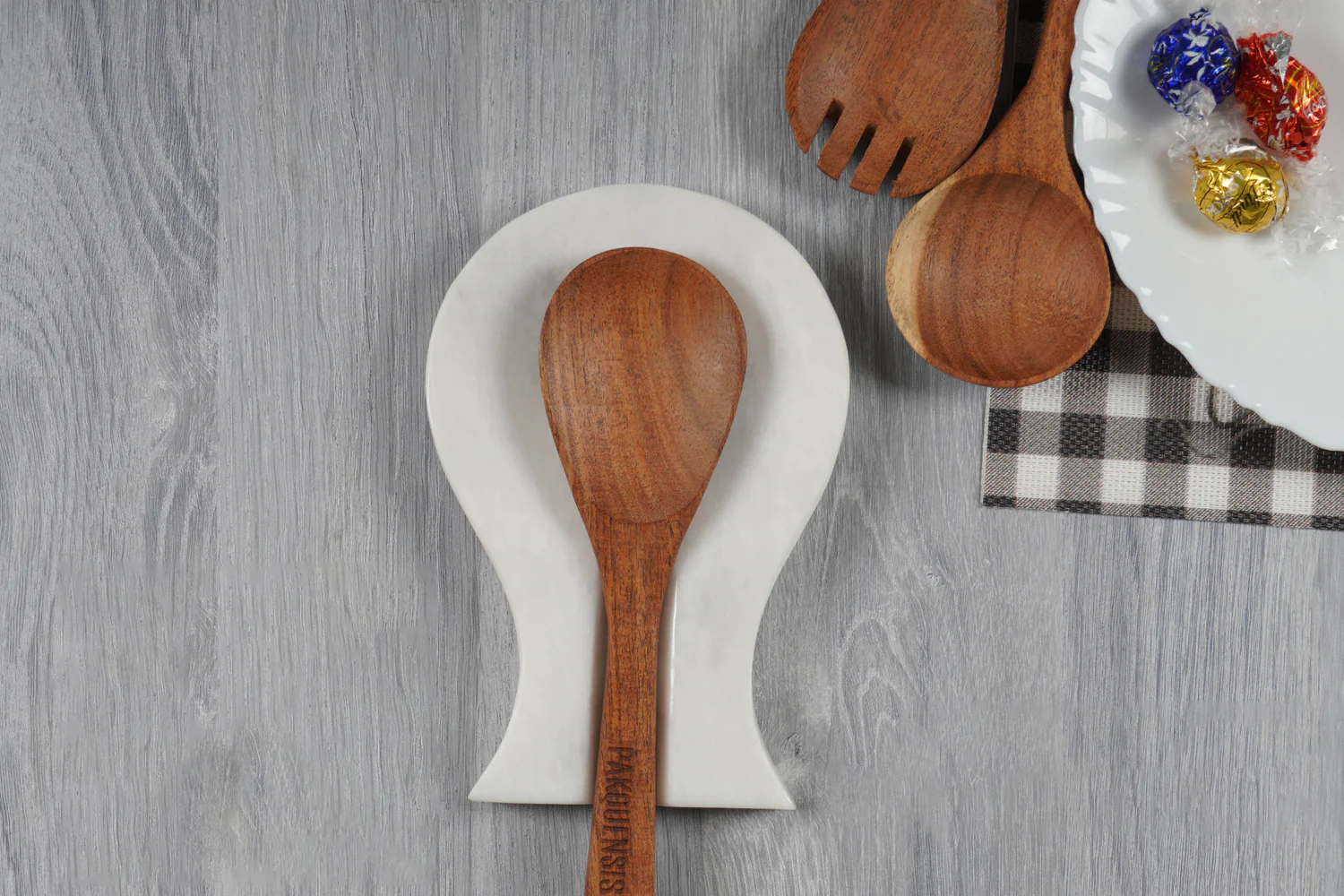 Handmade Marble Spoon Rest & Utensil Holder