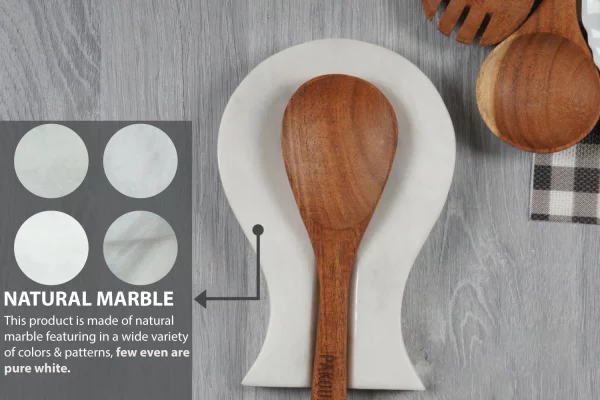 Handmade Marble Spoon Rest & Utensil Holder