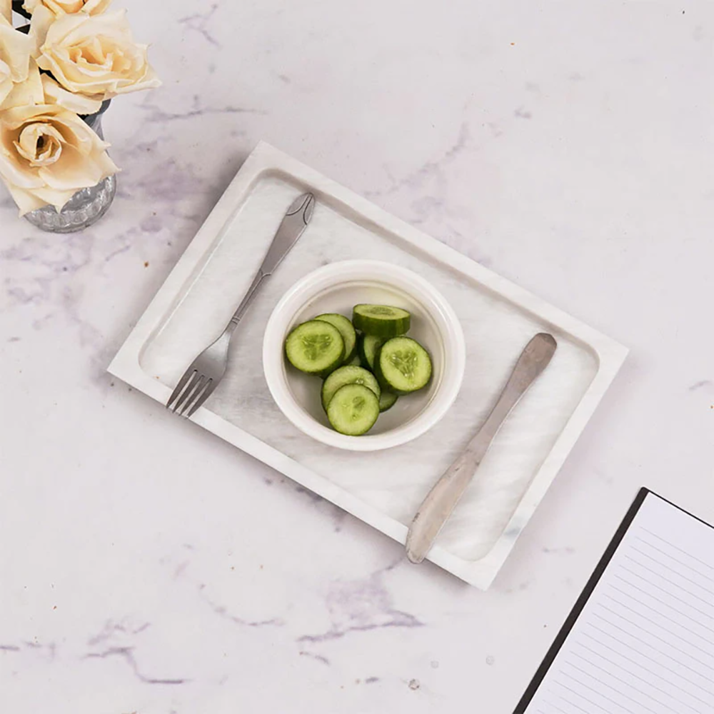 Handmade Marble Rectangular Tray