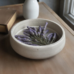 Travertine Decorative Bowl 10″- Modern Centerpiece for Home Decor
