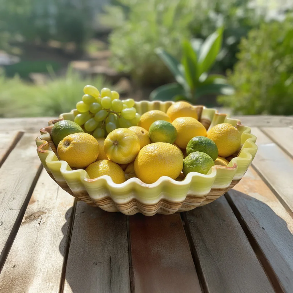 Handcrafted marble bowl displaying colorful fruits beautiful home decor styling