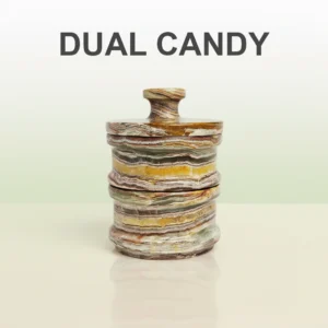 Onyx Marble Dual Candy Containers – Stacked Storage Jars