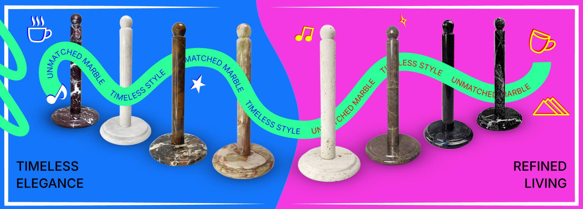 Handmade marble paper towel holder colors